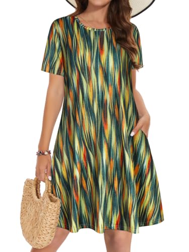 Image of Summer Dresses for Women Casual Tshirt Dress Beach Sundress with Pockets