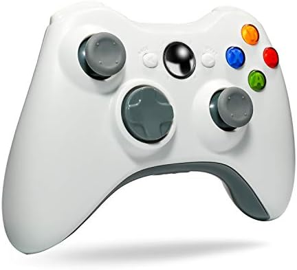Medvoe Wi-fi Controller for Xbox 360, 2.4GHZ Xbox Recreation Controller Joystick Gamepad Distant with Twin-Vibration Turbo Set off Buttons for Xbox360 Slim and PC Home windows 7/8/10, White