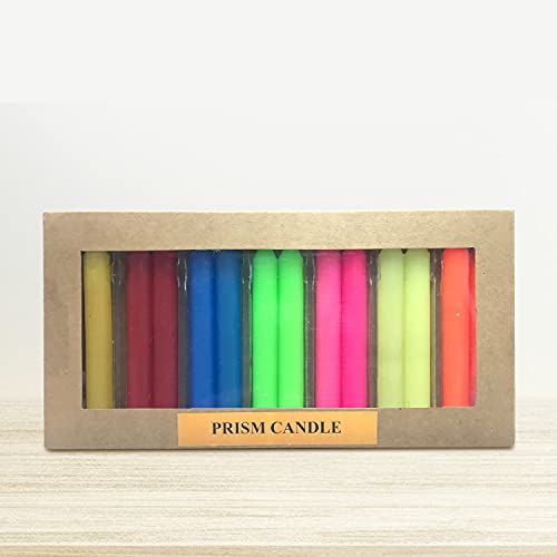 Image of AuraDecor Pack of 14 Stick Candles || Especially Meant for Healing, Chakras, Ritual Candles, Decoration, Lighting, Home Decor || Burning Time 3 to 4 Hours Each (Multicolour)