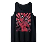 Marvel Deadpool Heart Hands Portrait Rising Sun Tank Top