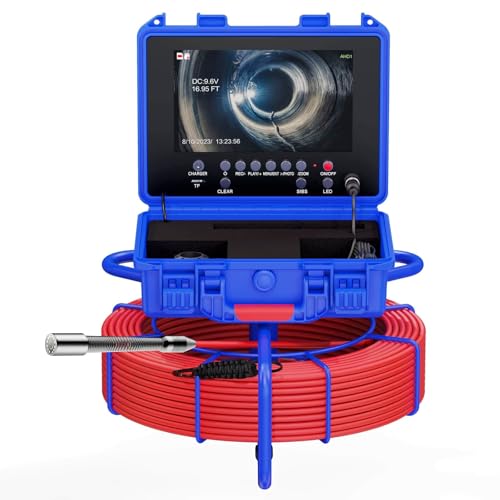 Pipe Inspection Camera 7mm Diameter IP68 Drain Pipeline Video Industrial Endoscope Borescope 512HZ Self-Leveling Meter Counter 9
