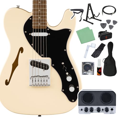 Squier by Fender Affinity Series Telecaster Thinline Olympic White GLM^[S14_Zbg yBluetoothڃ~jAvtz VC eLX^[ XNC[/XN