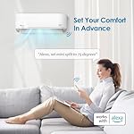 Senville LETO Series Mini Split Air Conditioner Heat Pump, 12000 BTU 110/120V, Inverter, Works with Alexa, SEER2 20.8, 1 Ton, White - Image 5