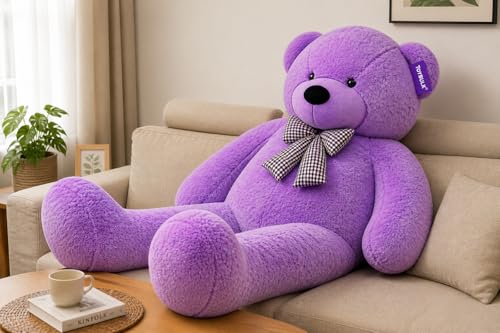 Image of Giant Purple Teddy Bear 7 Feet | Big Size Soft Toy for Girls, Cute Hugging Teddy, Valentine Gift, Birthday Gift, Plush Toy for Girlfriend & Kids