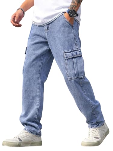 TAGAS Men Loose Fit Flip Pocket Jeans – Stylish Cotton Denim Cargo Pant – 75% OFF Deal