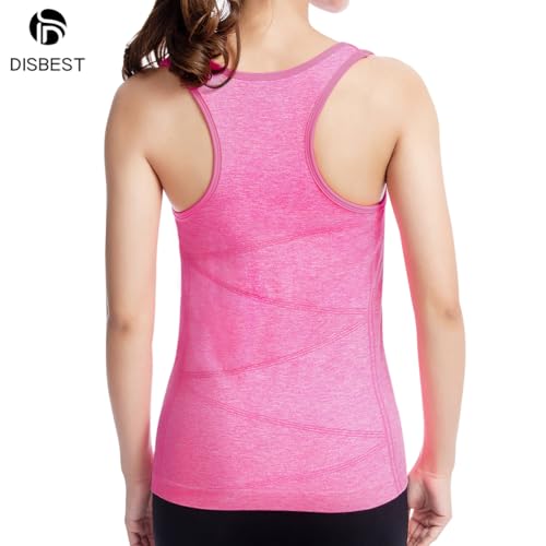 Disbest Yoga Tank Top, Women's Performance Stretchy Quick Dry Sports Workout Running Top Vest with Removable Pads
