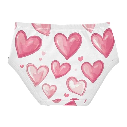 Girls Underwear Toddler 2t Cotton Panties for Girl Fun Briefs Girls Undies Hearts Pink Valentine2