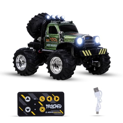 Image of RC Monster Truck for Kids, Mini RC Off Road Car with LED Lights, USB Rechargeable, 2.4GHz Wireless RC Car, Shock Absorber, Big Rubber Tires, Toy Gift for Boys & Girls Age 3