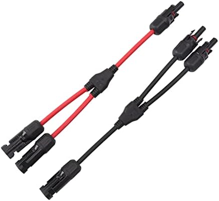 2 PCS Y Branch Solar Connectors, Crimp Male Female Parallel Adapter Cable for Solar Power Equipment - 1
