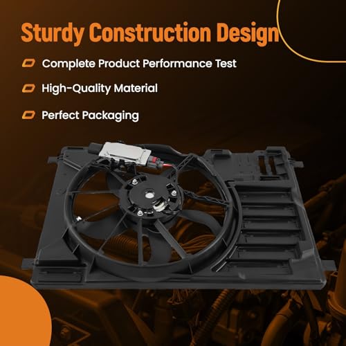 Image of maXpeedingrods Radiator Cooling Fan with Shroud Assembly for Ford Escape 2013-2016 Transit Connect 2014-2022, CV6Z8C607Q CV6Z8C607A FO3115195