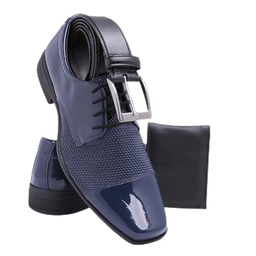 Kit Sapato Social Masculino De Amarrar Derby Em Verniz + Cinto Carteira Meia