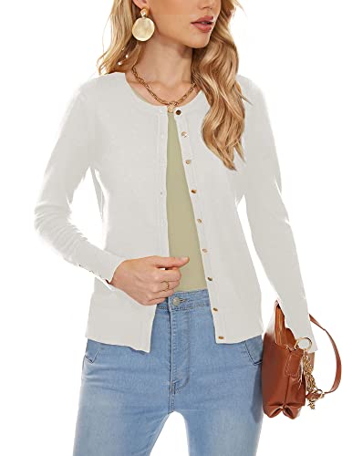 Image of Spicy Sandia Womens Cardigan Sweaters Lightweight Button Up Crewneck Dressy Casual Trendy Spring Sweater Jackets