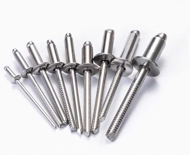 10pcs 4mm HD Open End Flat Round Head Core Pulling Rivets Blind Rivet 304 Stainless Steel 6mm-25mm Length - (Stem Length: 4mmx6mmx8mm)