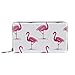 Produktbild Damen Geldbörse mit Reißverschluss und Handy, Clutch, Leder, Clutch, Kartenhalter, Organizer, Handgelenke, Handbemalt, Pink Flamingo