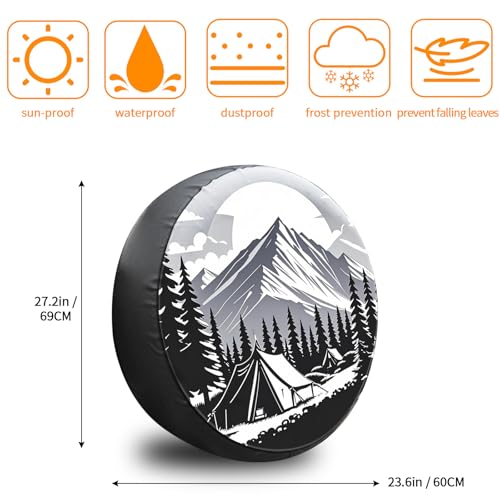 Image of Bilisin Spare Tire Wheel Cover for Trailers Jeep SUV Truck Travel 14 Inches