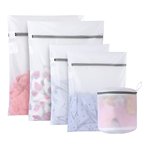 Image of GOGOODA Laundry Mesh Wash Bags for Delicates (5 Set-2L, 2M, 1 Cylinder) | Travel Storage Bags for Intimates Lingerie,5PCS(2M,2L,1 Bra Bags)