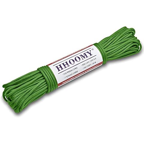 HHOOMY 550 Paracord 7 Strand Nylon Parachute Cord Outdoor Survival Rope, 30m Length 249 Kg Breaking Strength (armygreen) Cover