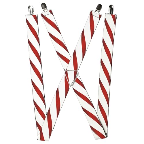 Buckle-Down unisex adults Buckle-down - Candy Cane Suspenders Multicolor One Size US
