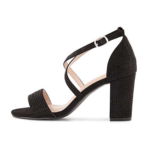 CUSHIONAIRE Women's Jewel rhinestone dress heel sandal with +Comfort Foam2