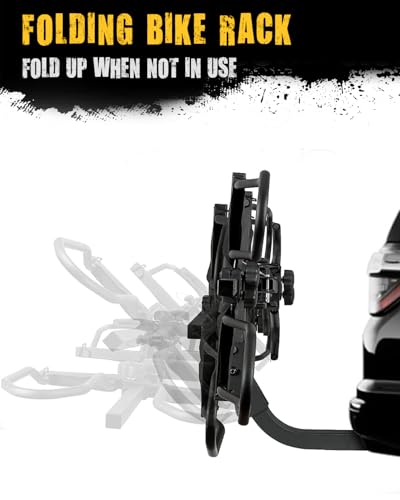 2 Bike Racks for Tow Hitch 180 lbs Capacity for Bikes, Electric eBikes, Fat Tire, Road Bikes and MTB, Tilting Folding E-Bike Rack for Car SUV Pickup Truck RV Camper - 2 inch Receiver