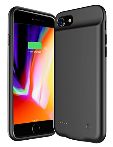 Pumier Battery Charging Case for iPhone 8/7/6/6s,Slim Protective Charging Battery Pack Case with Magnetic Stand Function for iPhone(Compatible with Wired Earphone)