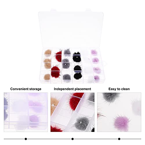 FOMIYES 1 Box Nagel-Pompoms, flauschiger 3D-Effekt, abnehmbare Nagel-Poms, Kunstfell-Bälle mit magnetischer Basis, Haar… – Bild 7