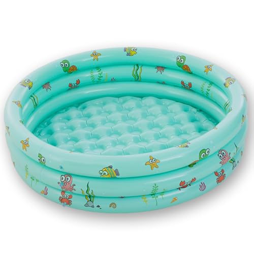 LuminescentDream Piscina Inflable con Estampado de Animales Marinos Piscina Redonda Hinchable Fácil de Instalar y drenar Piscina Familiar En El Trasero Fiesta AcuáTica De Verano Exterior JardíN