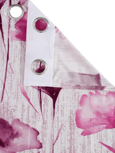 Image of Home Sizzler 1 Piece Abstract Garden Eyelet Polyester Semi Transparent Window Curtains-5 Feet, Purple