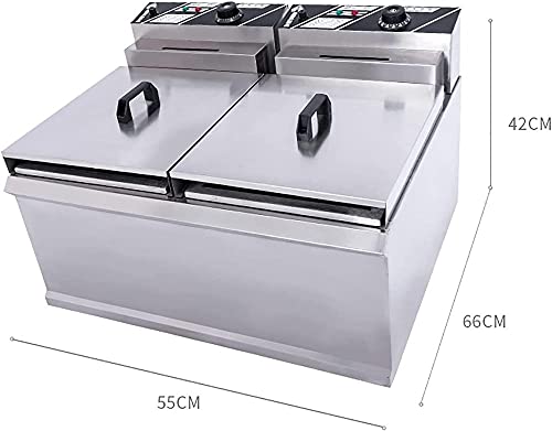 LUOQI 40L Deep Fryer Edelstahl Tieffett Fritteuse Einstellbare Temperaturkontrollen Abnehmbare Ölkorb Gewerberestaurant… – Bild 3