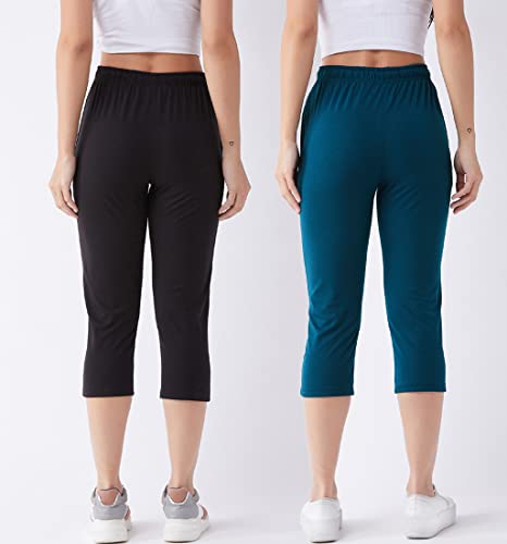 Image of Modeve Women Solid Cotton Blend Capri for summer|| Summer Wear