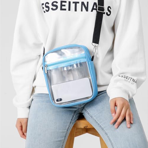 Clear Crossbody Bag, Stadium Approved Clear Purse Bag for Concerts Sports Events Festivals Transparent Shoulder Bag3