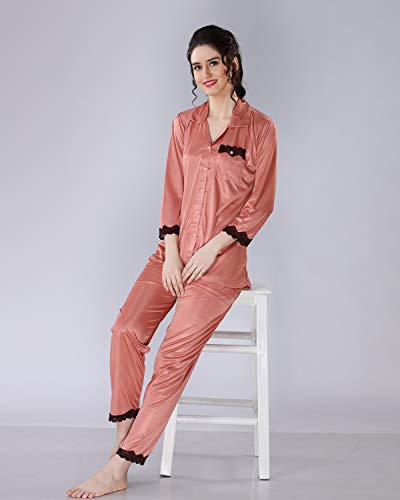 Image of AV2 Women's Satin Solid Pajama Set Pack of 1