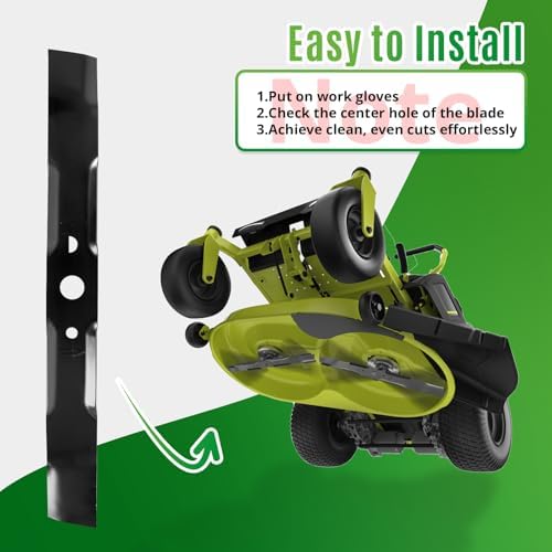 Earthtec 996516001 Mower Blades Replacement for Ryobi Lawn Tractor RY48110 RY48111 RY48112 Lawnmower Replace (2 Pcs) - Thumbnail 3