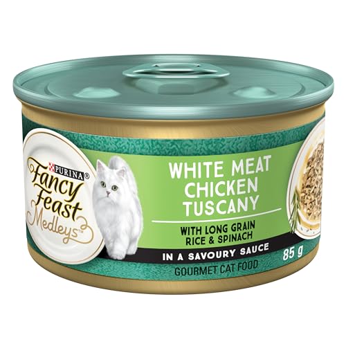 Purina® Fancy Feast® Medleys White Meat Chicken Tuscany with Long Grain Rice & Garden Greens in a Savoury Sauce Cat Food 24x85g Can