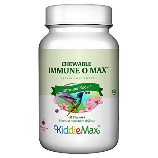 Maxi Health Chewable Immune Support Booster Blend, Vitamin C, Elderberry, Zinc, Epicor, Glutathione - Immuno-O-Max - Chewable Vitamins for Kids and Adults - 60 Cherry Flavored Chewable Tablets