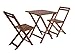 Ensemble bistrot en bois d'acacia - 2 chaises pliantes + table pliante - Salon de jardin