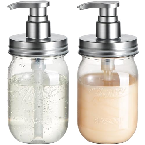 Amolliar Mason Jar Soap Dispenser Set (2 Pack)