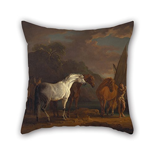 Fundas de almohada navideñas (dos caras) Buena elección para el banco del salón Parejas de interior Niños Niñas Pintura al óleo al aire libre Sawrey Gilpin - Gulliver tomando su último permiso de la L