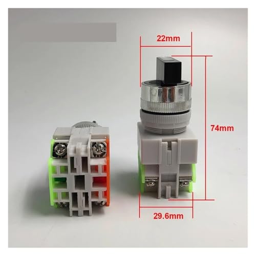 Bouton de commutation rotatif P61 compact avec bornes à vis durables pour panneau - 2