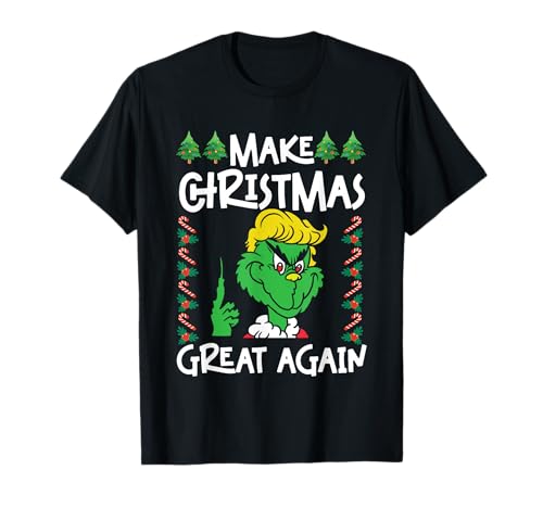 Funny Make Christmas Great Again Gnomo Patriottico US Xmas Maglietta