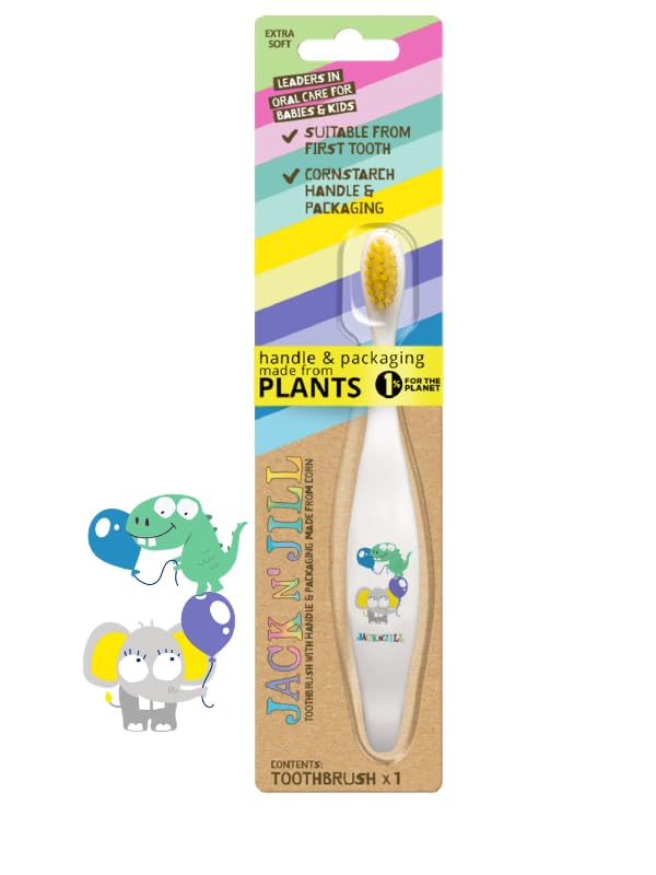 Jack N' Jıll Jack N Jill Doğal Sertifikalı Bebek/Çocuk Diş Seti (Fil&Dino Diş Fırçası + Sakız Aromalı Diş Macunu 50G)