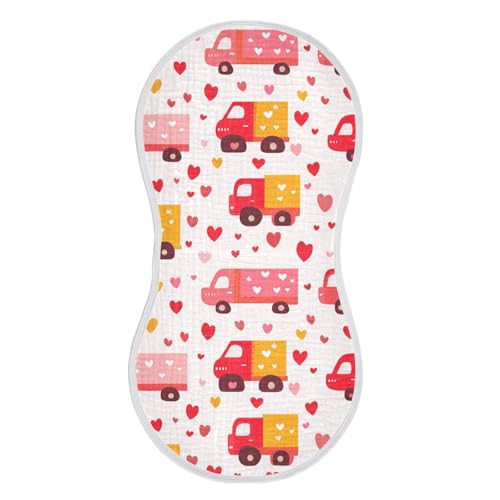 Cartoon Car Cotton Muslin Burp Cloth Soft and Absorbent wash Cloth for boy and Girl Set of 2, 22x11in2