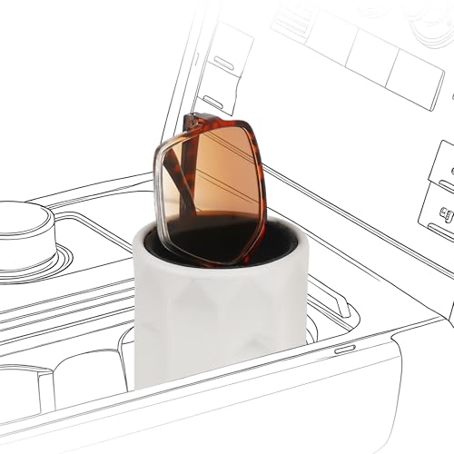 Portavasos para autos con organizador de gafas gris grande