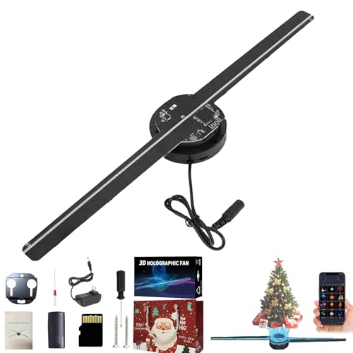 3D Hologram Fan 3D Hologram LED Fans Projector with Wifi & APP Remote 16.5 HD LED Fans Projector for Shop Bar Christmas (1)