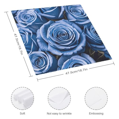 Servilleta de Tela Azul con Floral 47.5x47.5 cm miniatura 2