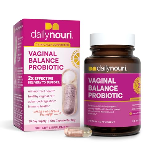 Daily Nouri Vaginal Probiotics for Women | Vaginal Health + Urinary Tract Support | Vaginal pH & Microbiome Balance | 5 Clinically Studied Strains + Cranberry & Omega | 30-Day Supply