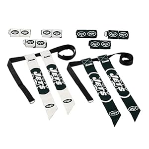 Franklin Sports NFL New York Jets Flag Football Sets – NFL Team Flag Football Belts and Flags – Flag Football Equipment for Kids and Adults