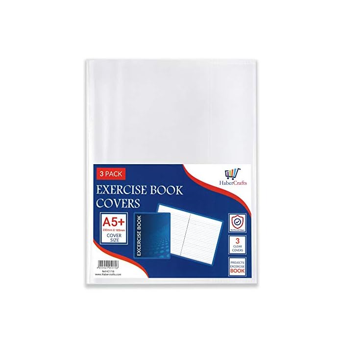 Buy 9 x 7 / A5+ Book Cover Plastic Exercise Book Covers Clear School Notebook Protector Cover