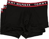 Tommy Hilfiger Men's Underwear 3 Pack Cotton Stretch Trunks, Black, Large/36-38