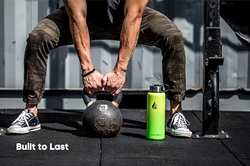 Image of HYDRO CELL Stainless Steel Insulated Water Bottle with Straw - For Cold & Hot Drinks - Metal Vacuum Flask with Screw Cap and Modern Leakproof Sport Thermos for Adults (Neon 40oz)